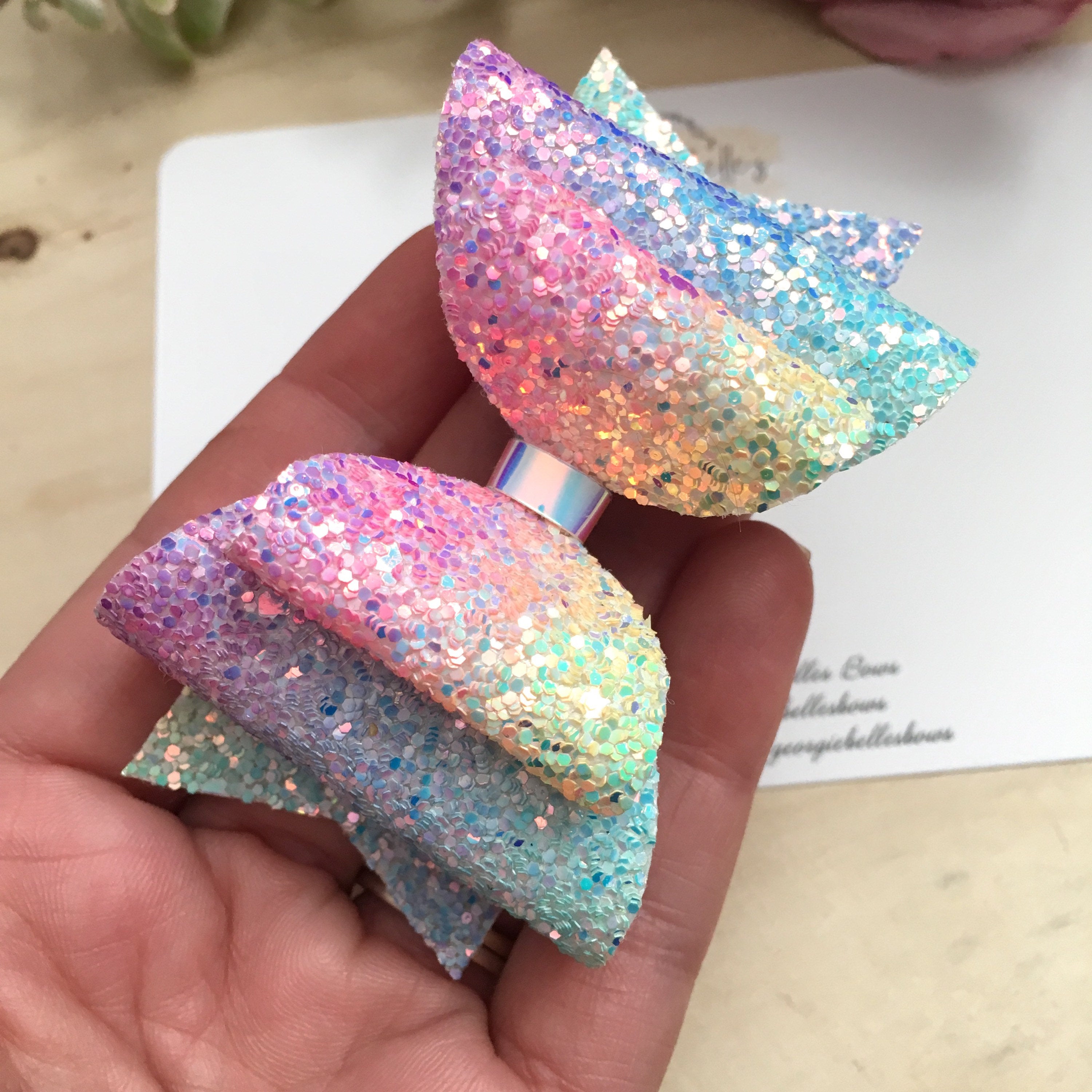 Rainbow Glitter Hair Bow, girls hair bow, glitter bow, baby headband, bows and headbands, hair clips