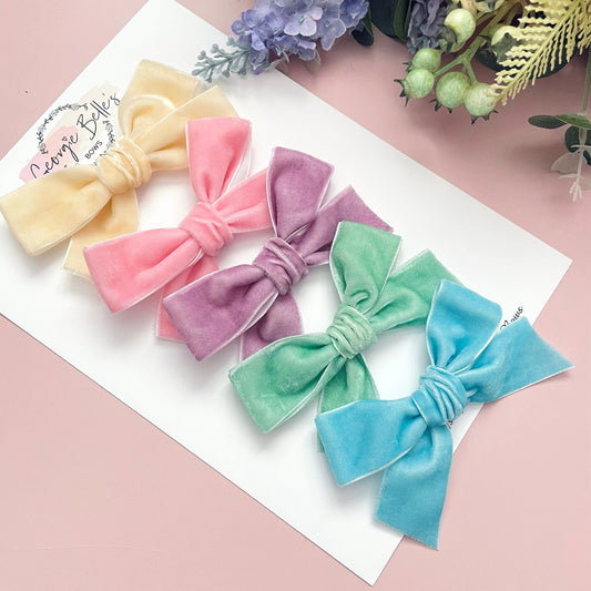 Velvet hair bows, hair clips, baby hair bows, baby hair clips, girls hair bows, baby headbands, baby girl headbands