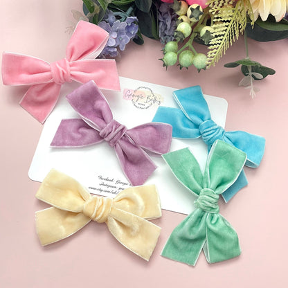 Velvet hair bows, hair clips, baby hair bows, baby hair clips, girls hair bows, baby headbands, baby girl headbands