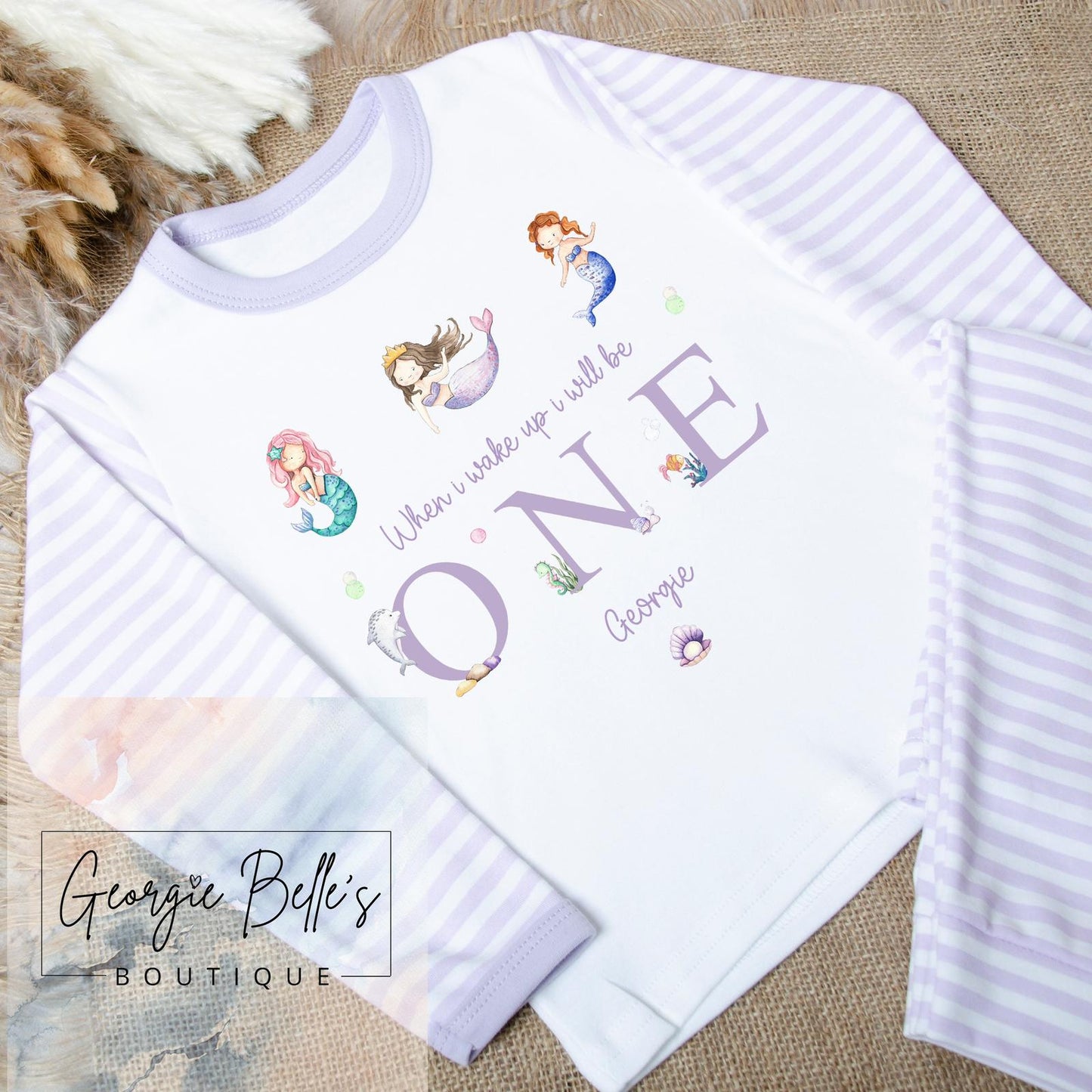 Personalised Birthday Pyjamas - Lilac Mermaid Design