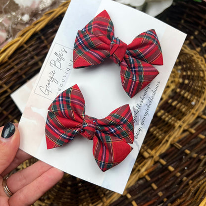 Tartan Christmas Hair Bow