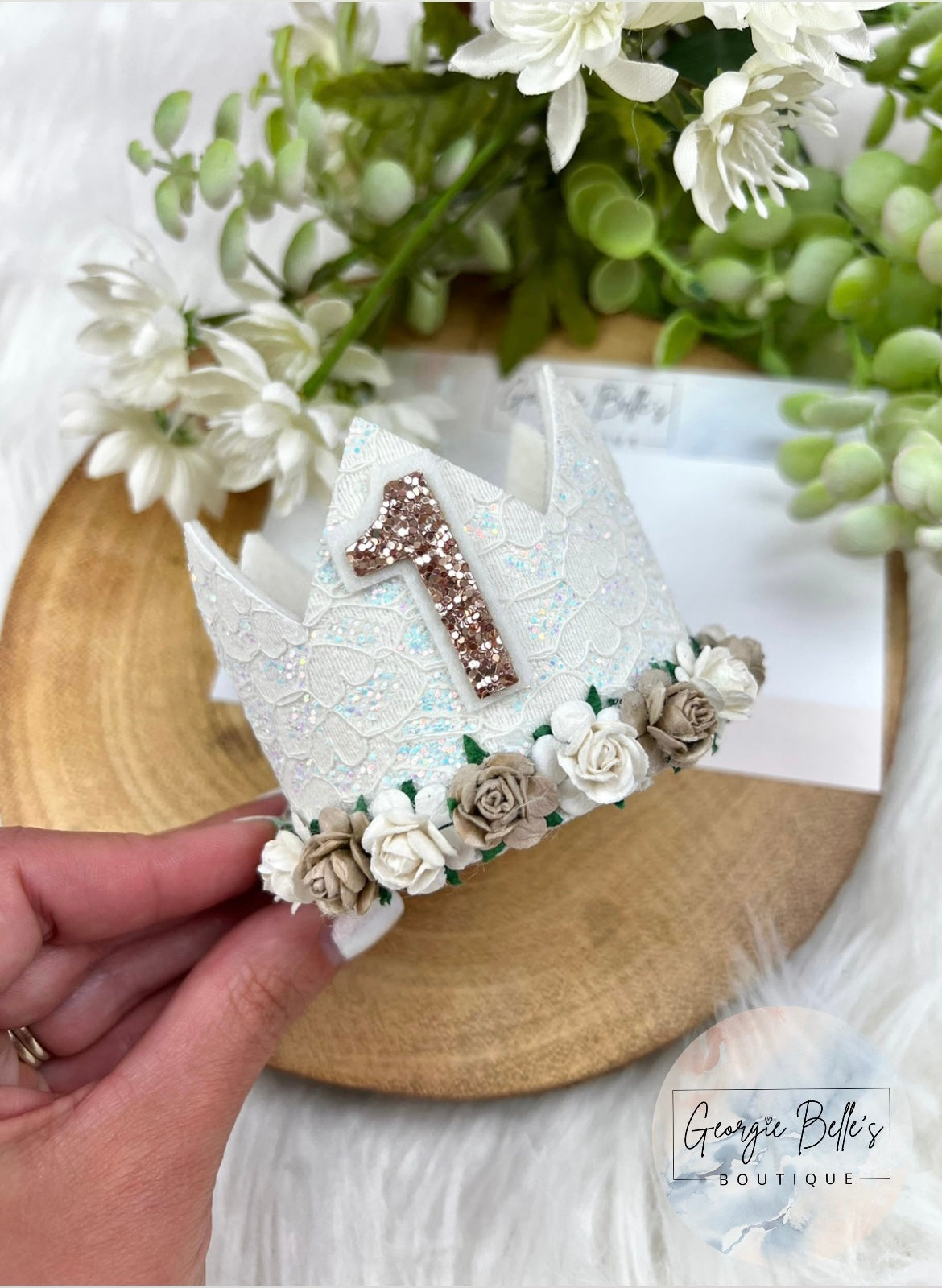 White Lace Birthday Crown