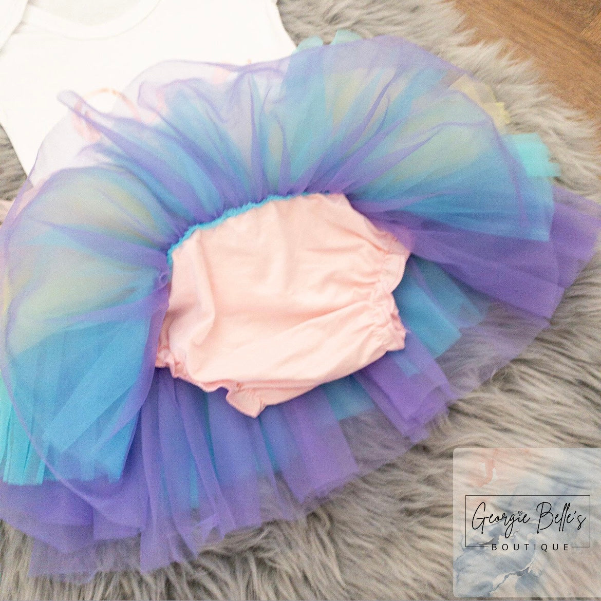 Luxury Personalised Birthday Outfit Rainbow Tutu