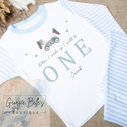 Personalised Birthday Pyjamas -  Racing Car Design