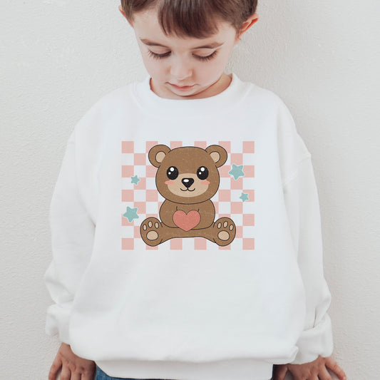 Bear Valentines Sweatshirt - White