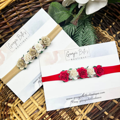 Christmas Flower Crown Floral Baby Headband