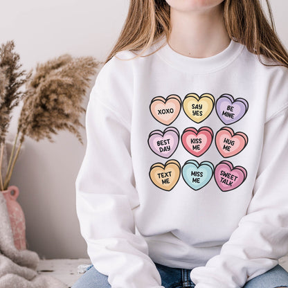 Love Heart Valentines Sweatshirt - White