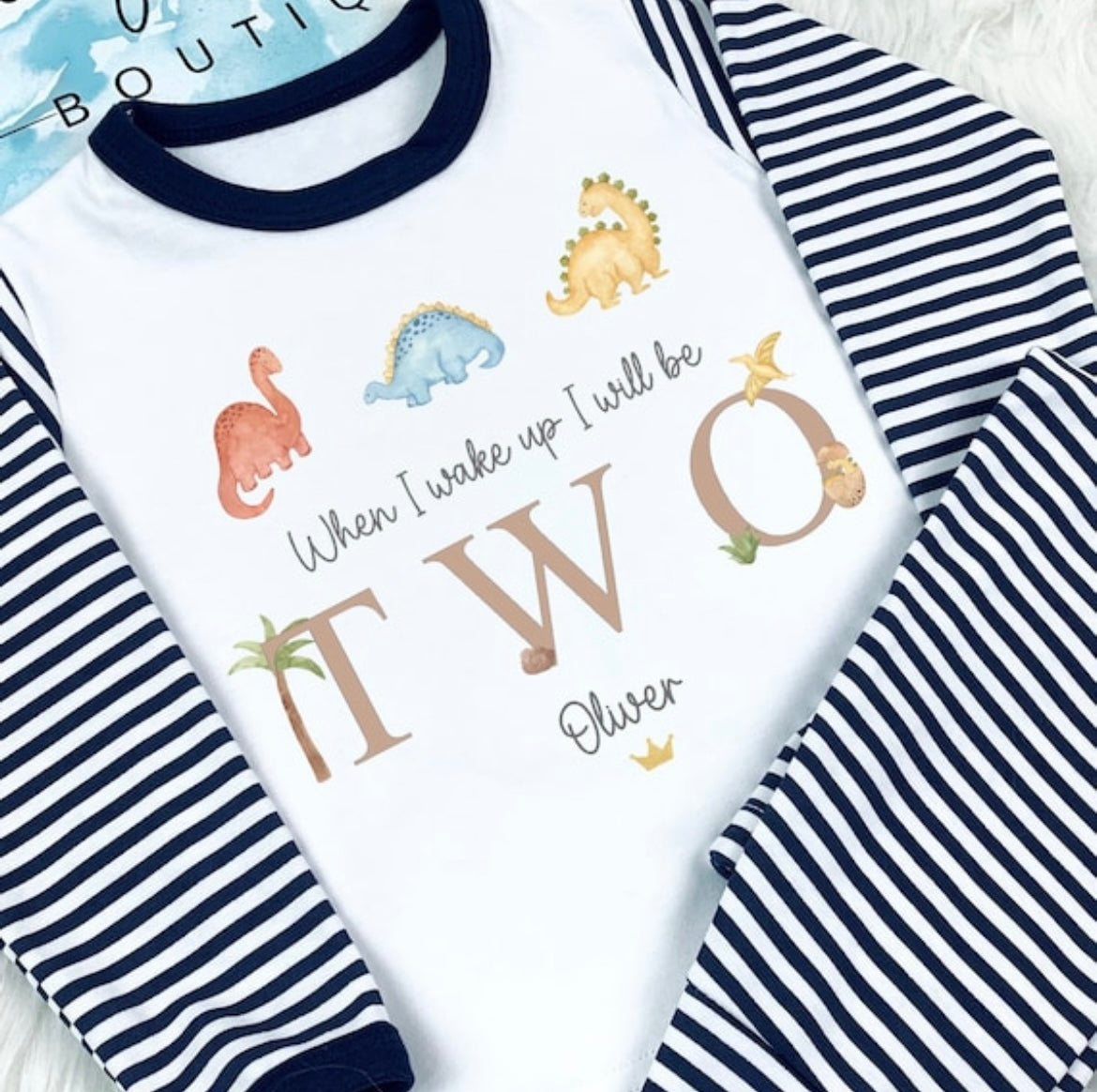 Personalised Birthday Pyjamas -  Dinosaur Design