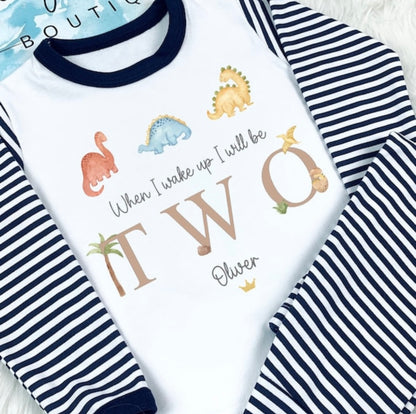 Personalised Birthday Pyjamas -  Dinosaur Design