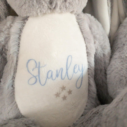 Blue Star Design Personalised Grey Bunny Soft Toys