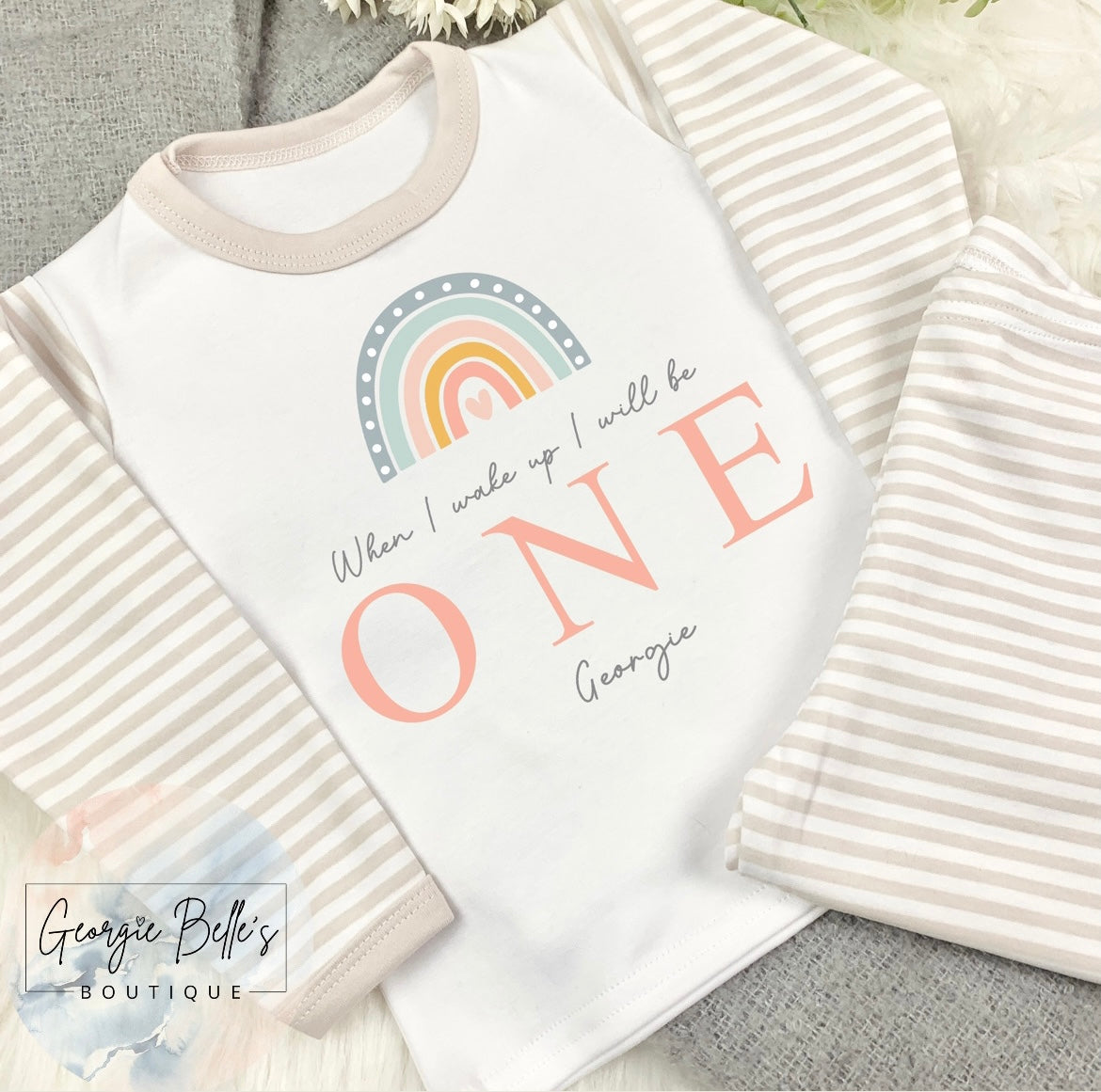 Personalised Birthday Pyjamas -  Rainbow Design