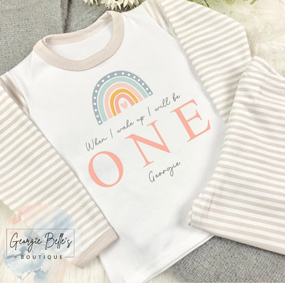 Personalised Birthday Pyjamas -  Rainbow Design