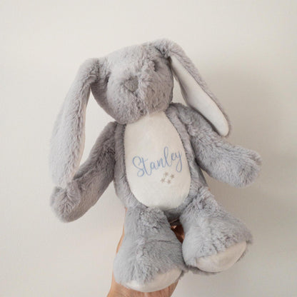 Blue Star Design Personalised Grey Bunny Soft Toys