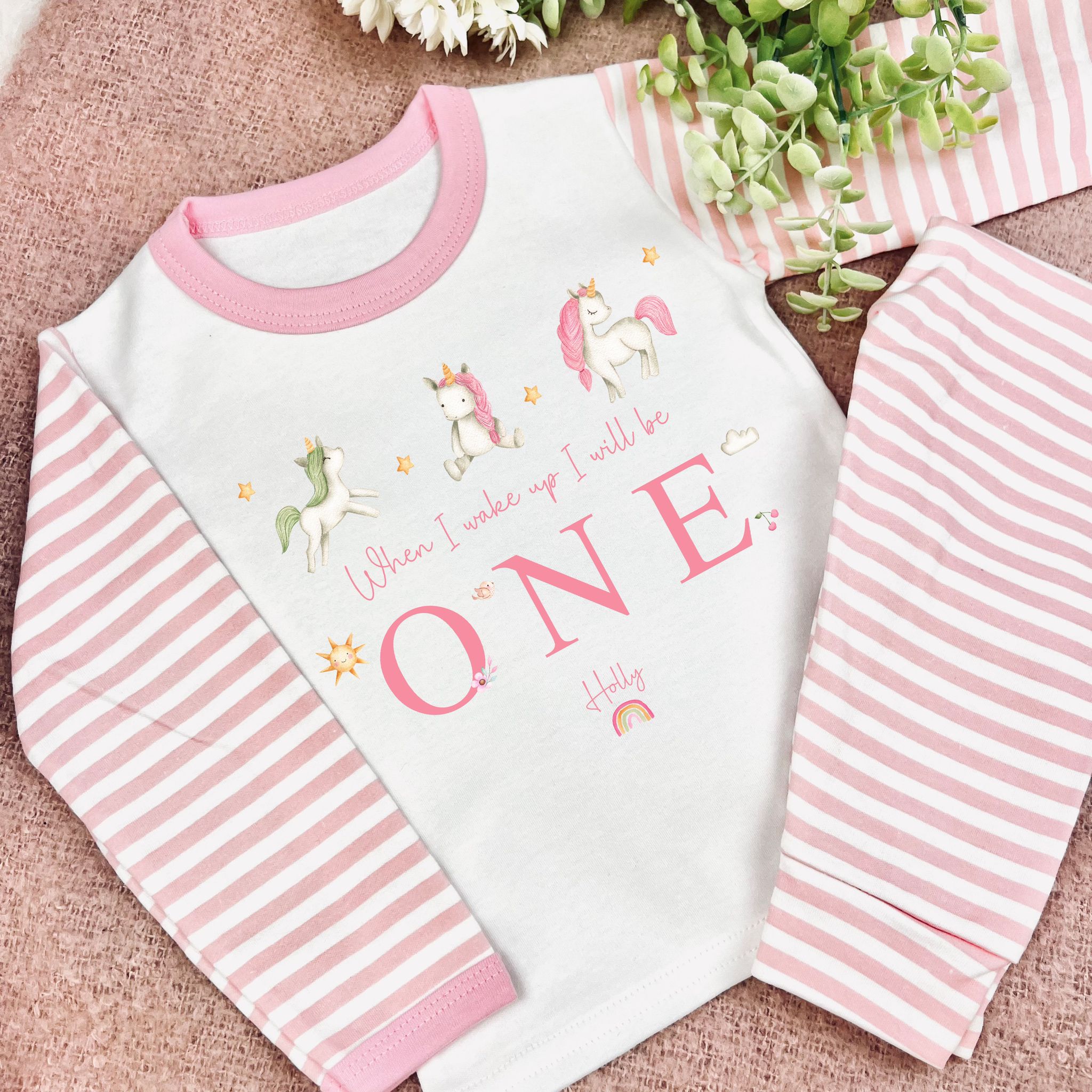 Unicorn Personalised Birthday Pyjamas