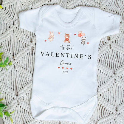 Valentines Babygrow - ‘Valentines Animal’ Design