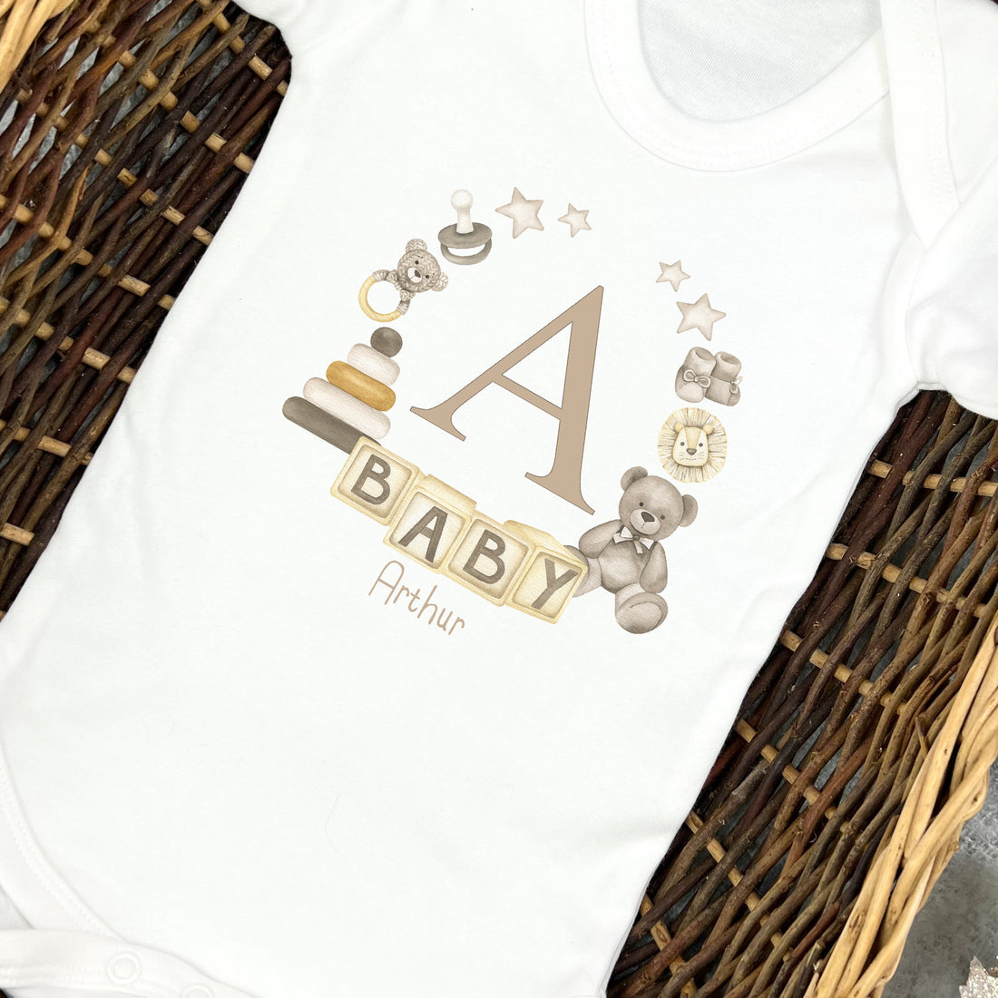 Personalised Boho Wreath Vest/Babygrow