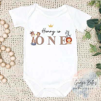 Safari 'Is One' Personalised Birthday Vest