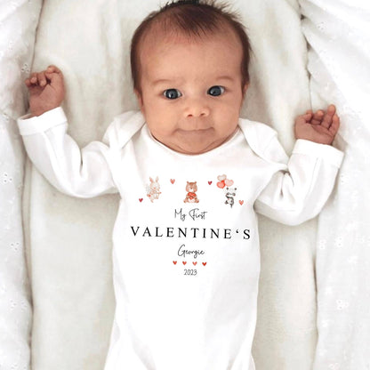 Valentines Babygrow - ‘Valentines Animal’ Design