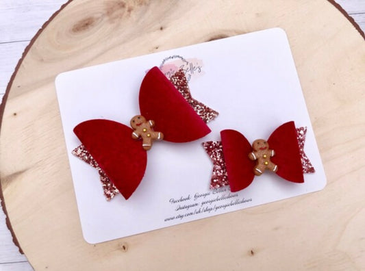 Christmas Gingerbread Hair Bow