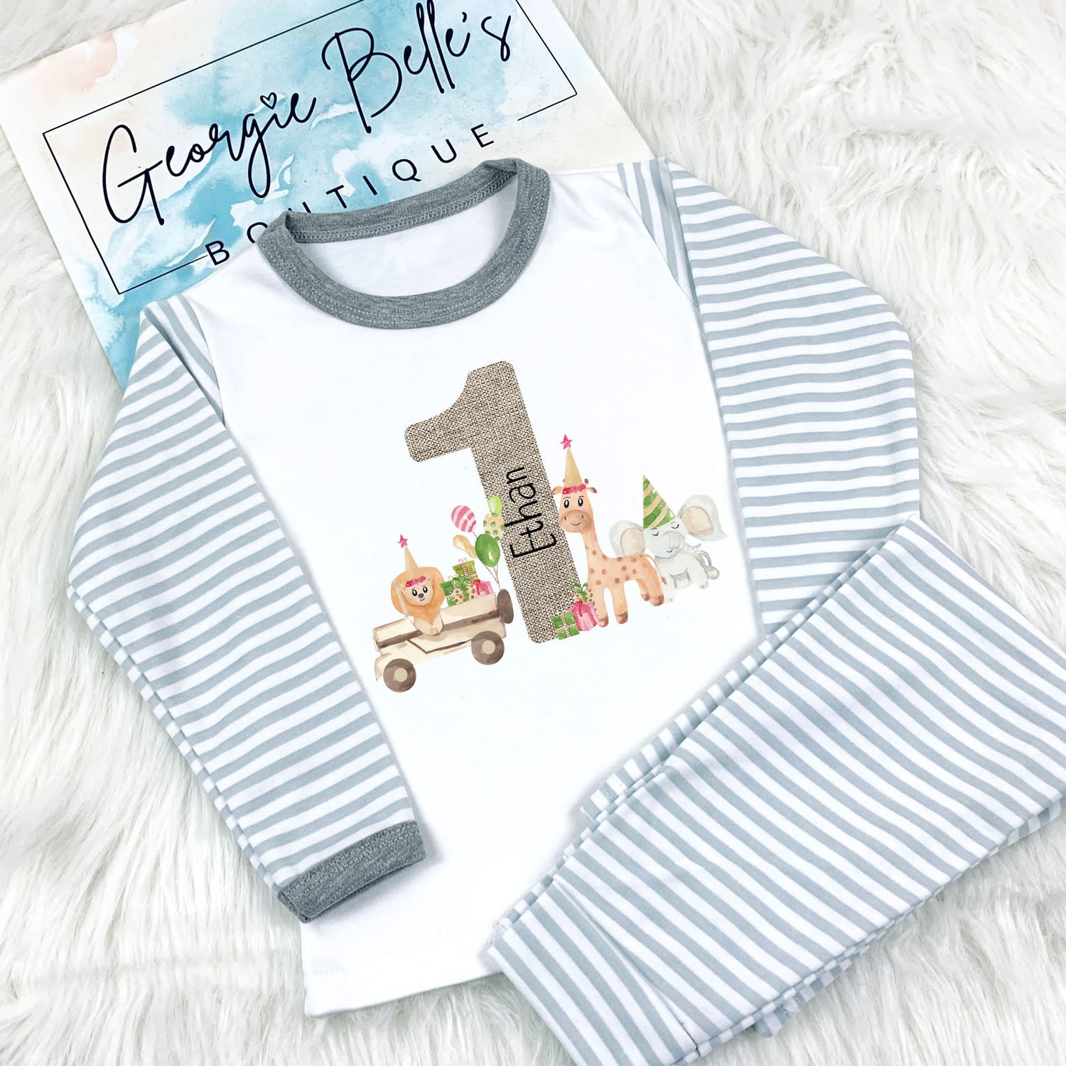 Personalised Birthday Pyjamas - Animal Party Design