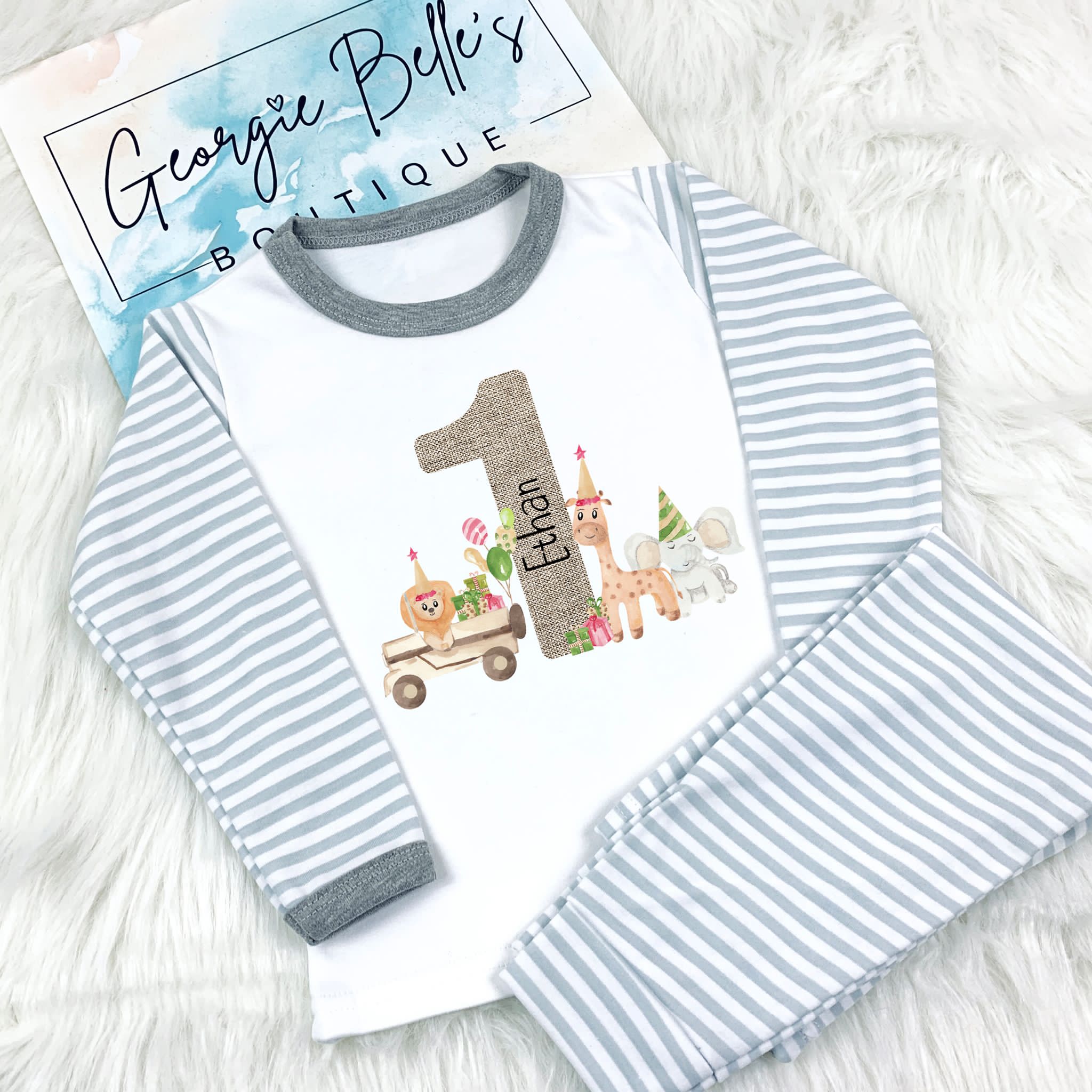 Personalised Birthday Pyjamas - Animal Party Design