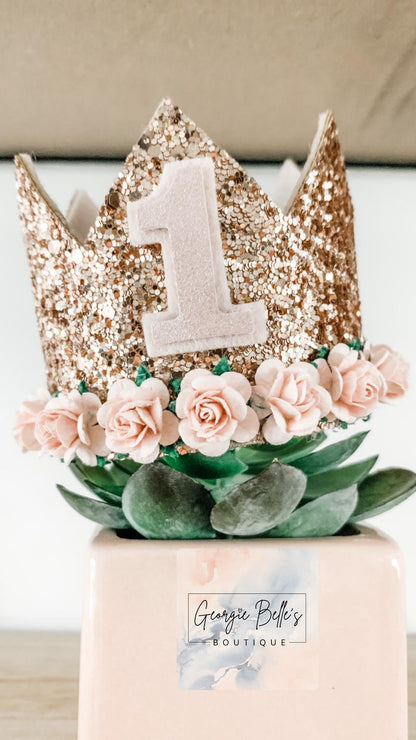 Rose Gold & Blush Pink Birthday Crown