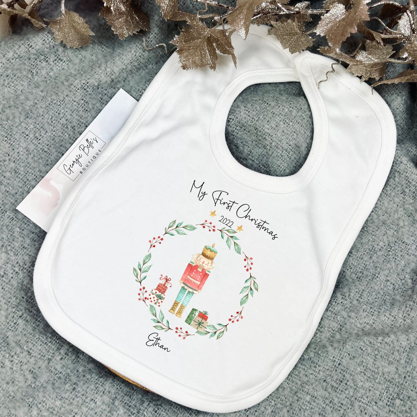 Boys My 1st Christmas Personalised Nutcracker Design Vest / Babygrow / Sleepsuit