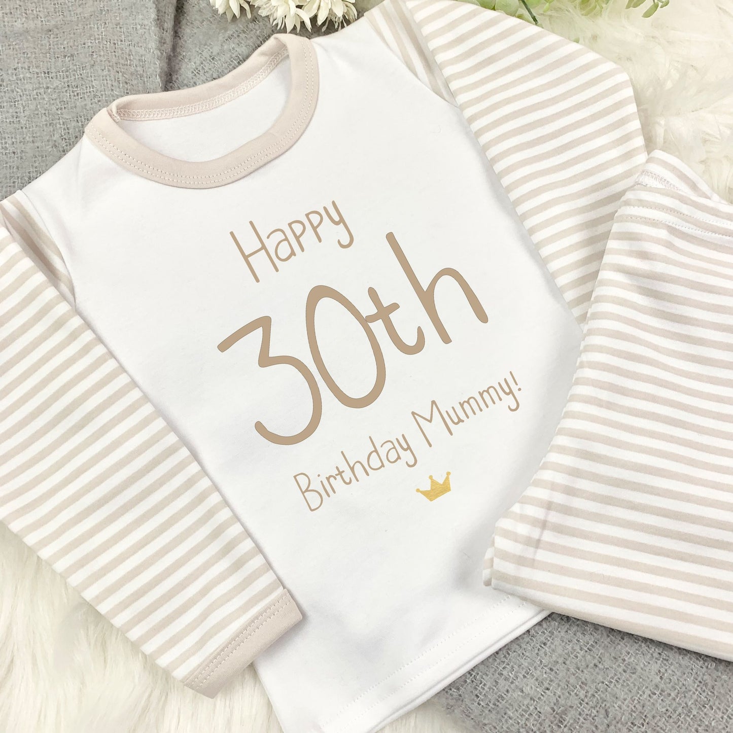 Personalised Birthday Pyjamas -  Mummy’s Birthday Champagne Design