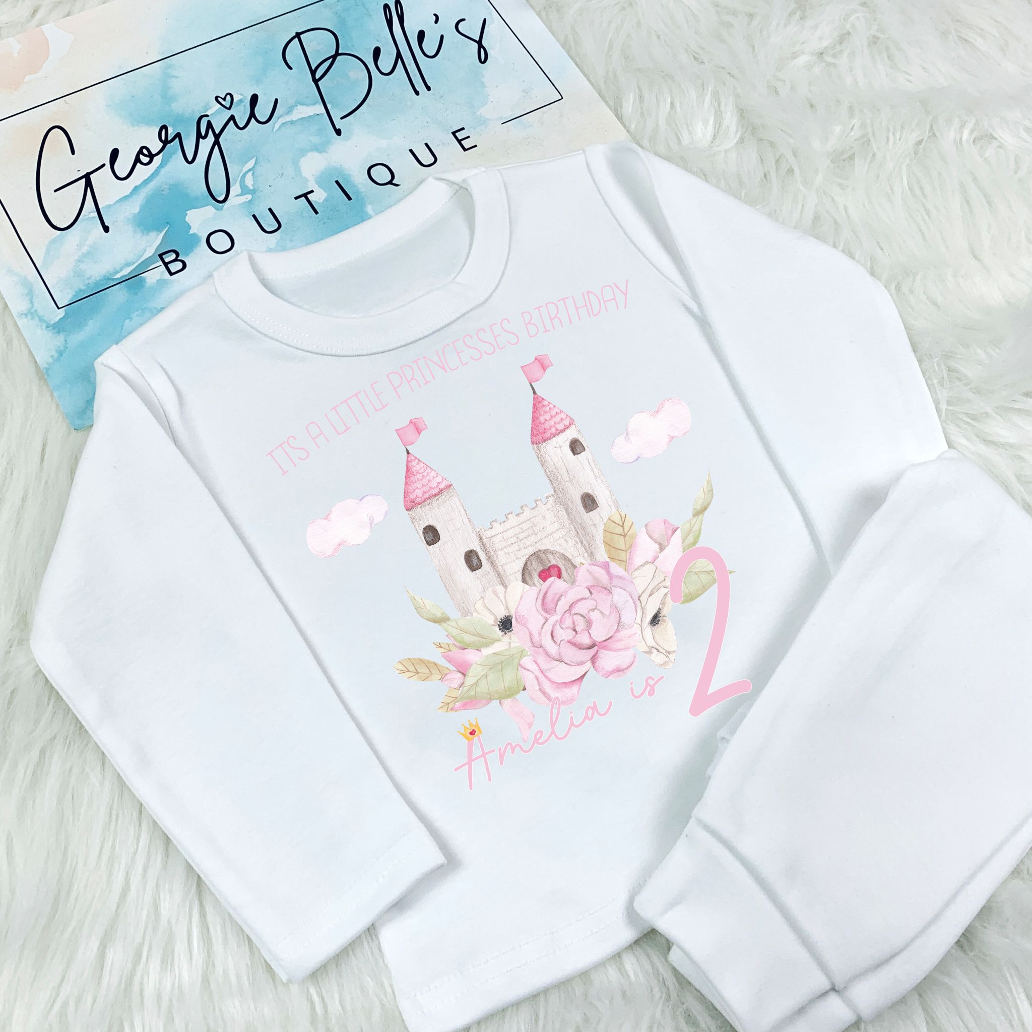 Personalised Birthday Pyjamas - Princess Castle Design