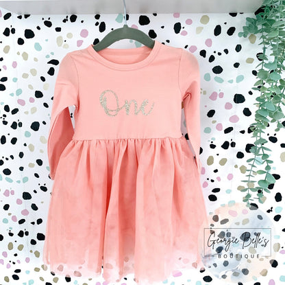 Personalised TuTu Dress in Dusty Pink