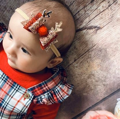 Christmas Reindeer Hair Bow