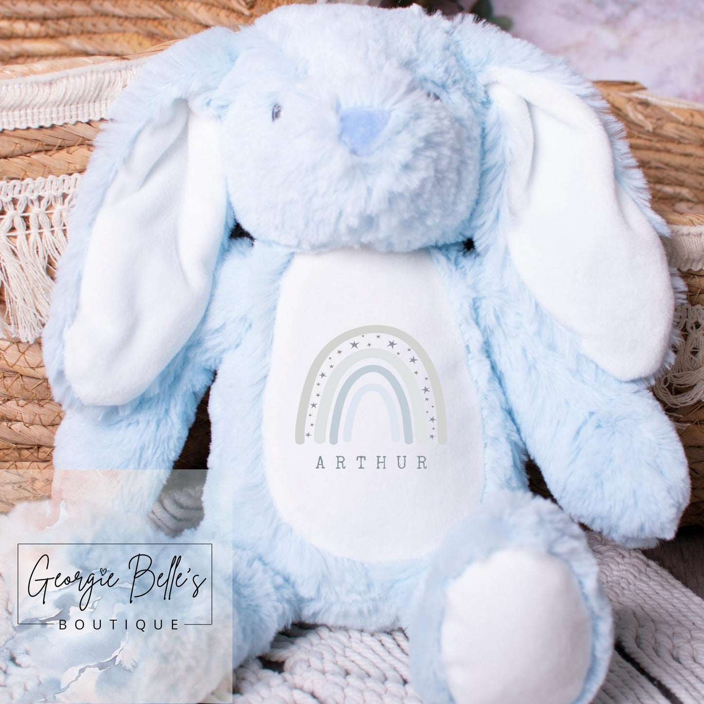 Personalised Blue Bunny Soft Toy