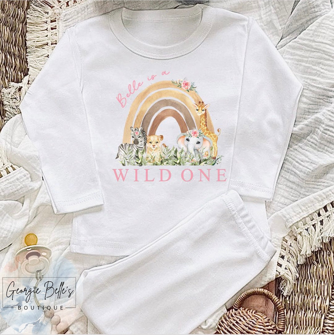 Personalised Girls Birthday Pyjamas - Wild One Design