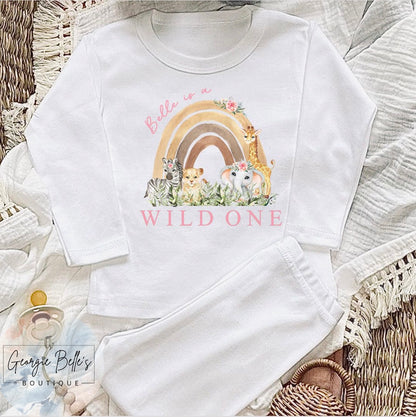 Personalised Girls Birthday Pyjamas - Wild One Design