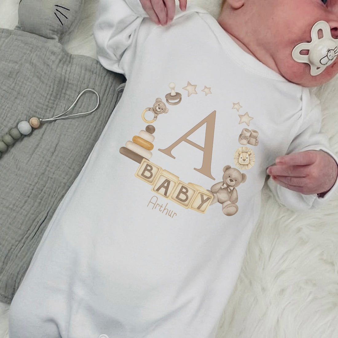 Personalised Boho Wreath Vest/Babygrow