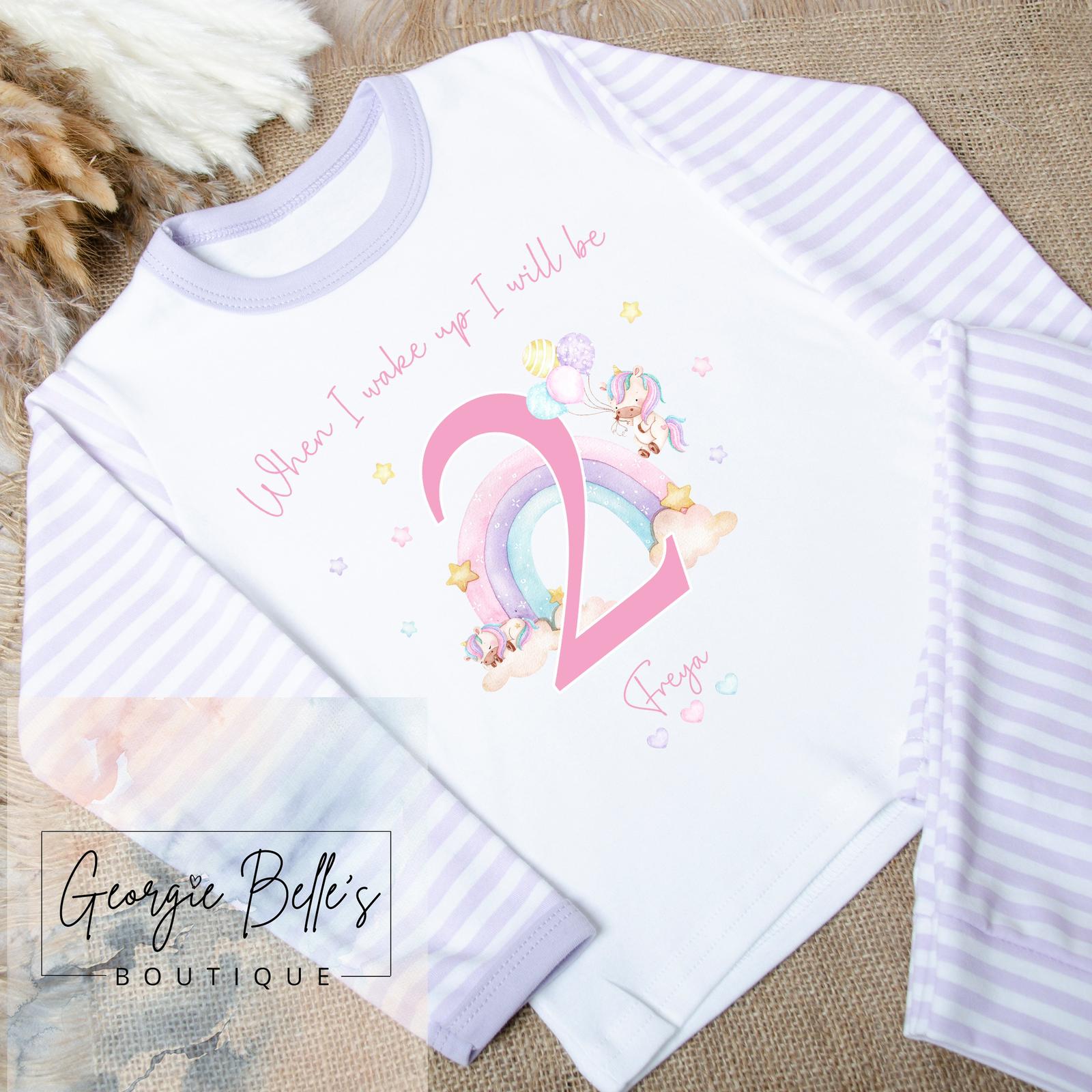 Personalised Birthday Pyjamas -  Unicorn Design