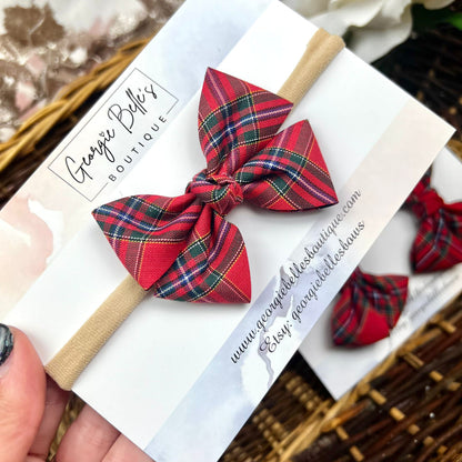 Tartan Christmas Hair Bow