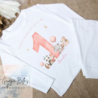 Personalised Birthday Pyjamas - Animal Tea Party Design