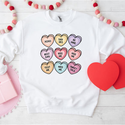 Love Heart Valentines Sweatshirt - White