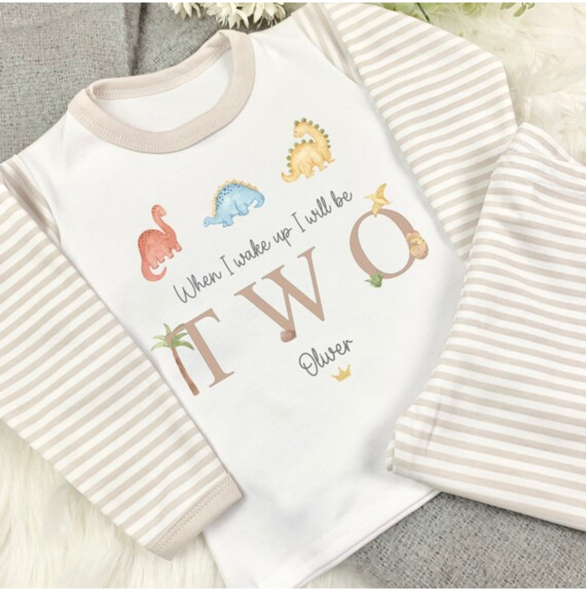 Personalised Birthday Pyjamas -  Dinosaur Design