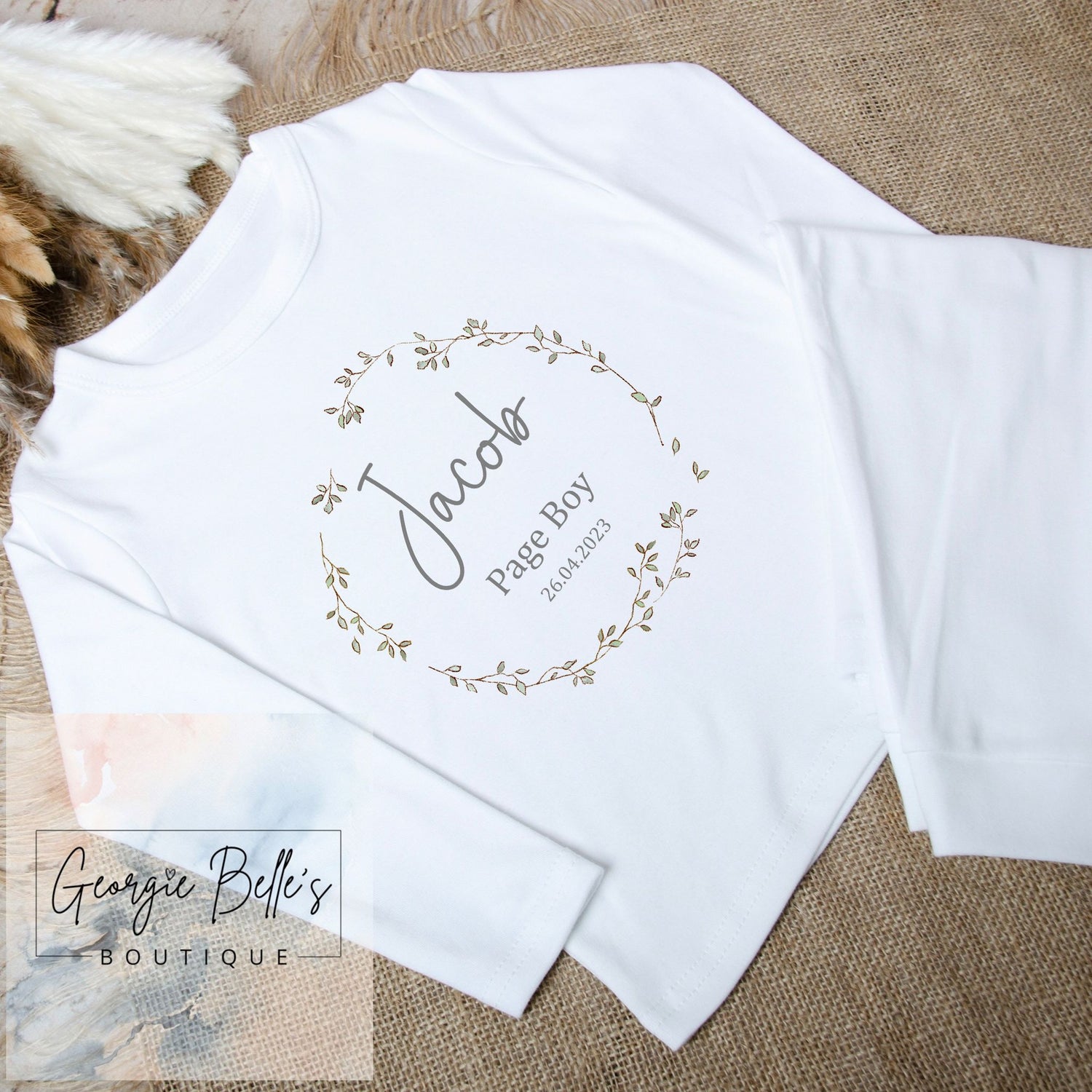 Personalised Page Boy Pyjamas - Wreath Design