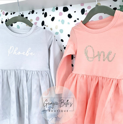 Personalised TuTu Dress in Dusty Pink