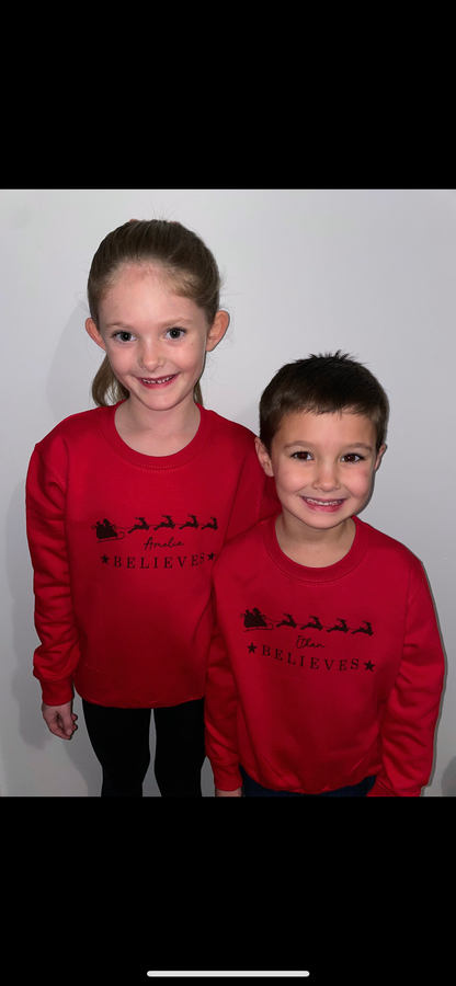 Toddler’s ‘Believes’ Personalised Christmas Jumper