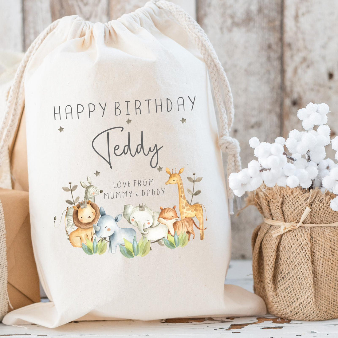 Luxury Premium Cotton Safari Birthday Sack