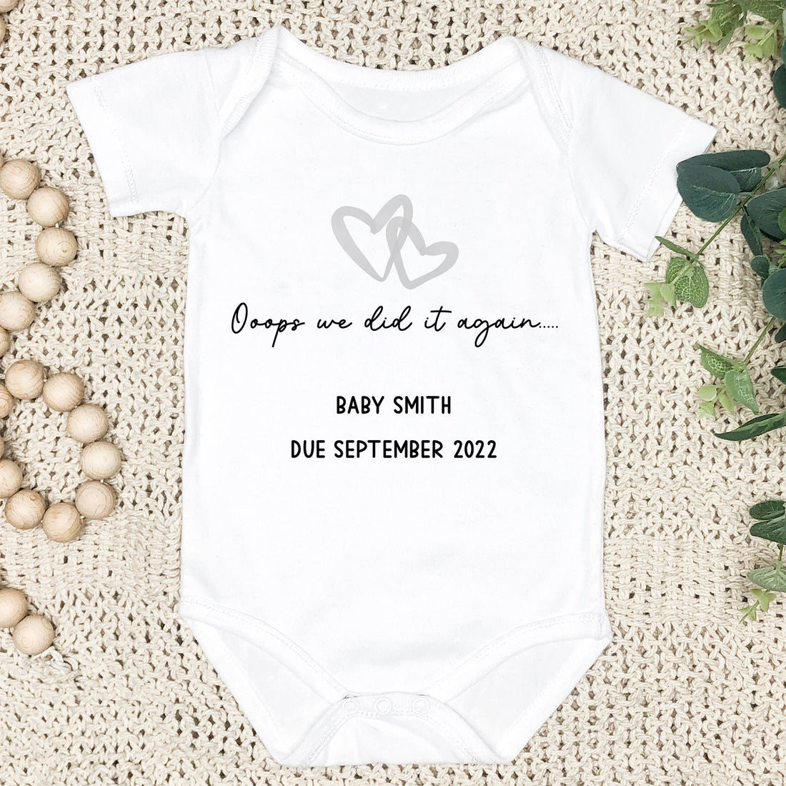 Personalised Baby Announcement Vest
