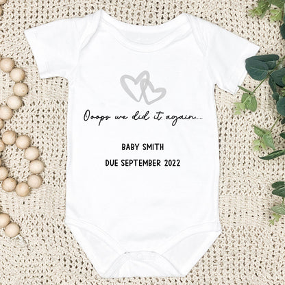 Personalised Baby Announcement Vest