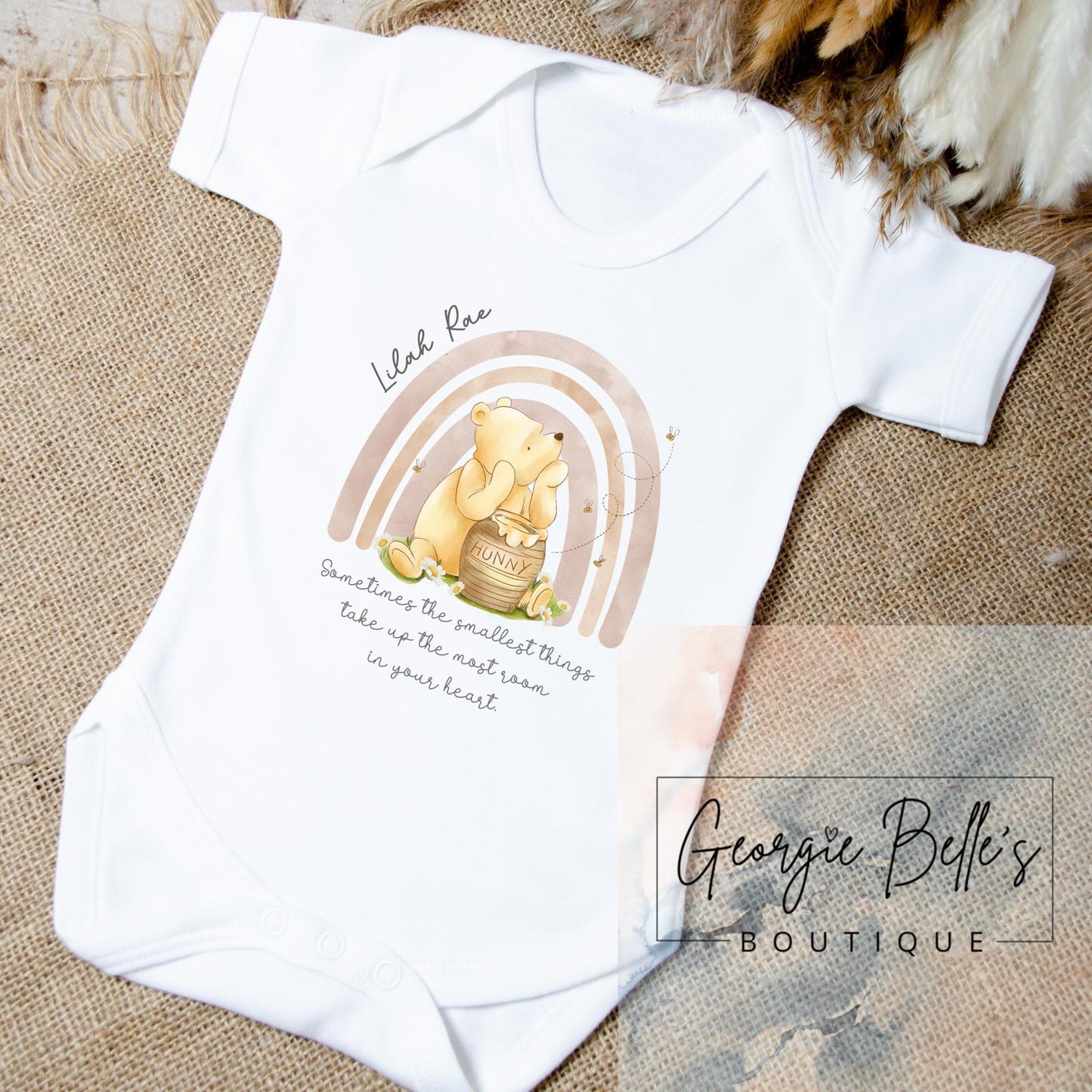 Personalised Winnie The Inspired Babygrow/Vest