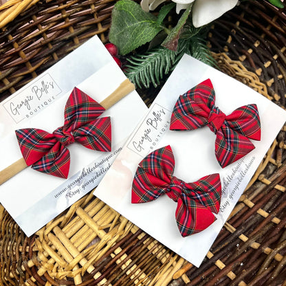 Tartan Christmas Hair Bow