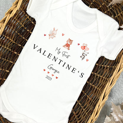Valentines Babygrow - ‘Valentines Animal’ Design