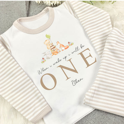 Personalised Birthday Pyjamas -  Woodland Animal Design